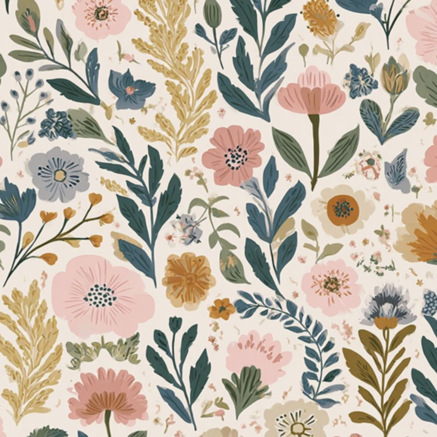 Peel and Stick Wallpaper Botanical Floral Soft Pink Yellow Green Flowers Wall Mural 17.7in x 9.8ft Self Adhesive Removable Wall Paper Renter Friendly Wallpaper for Nursery Bedroom Cabinets