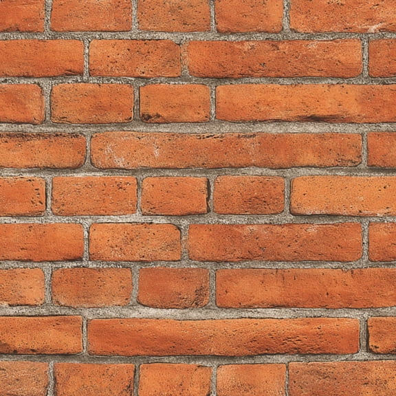 Peel and Stick Wallpaper Brick Wall Rustic Orange Red Tones Wall Mural 17.7in x 9.8ft Self Adhesive Removable Wall Paper Renter Friendly Wallpaper for Nursery Bedroom Cabinets