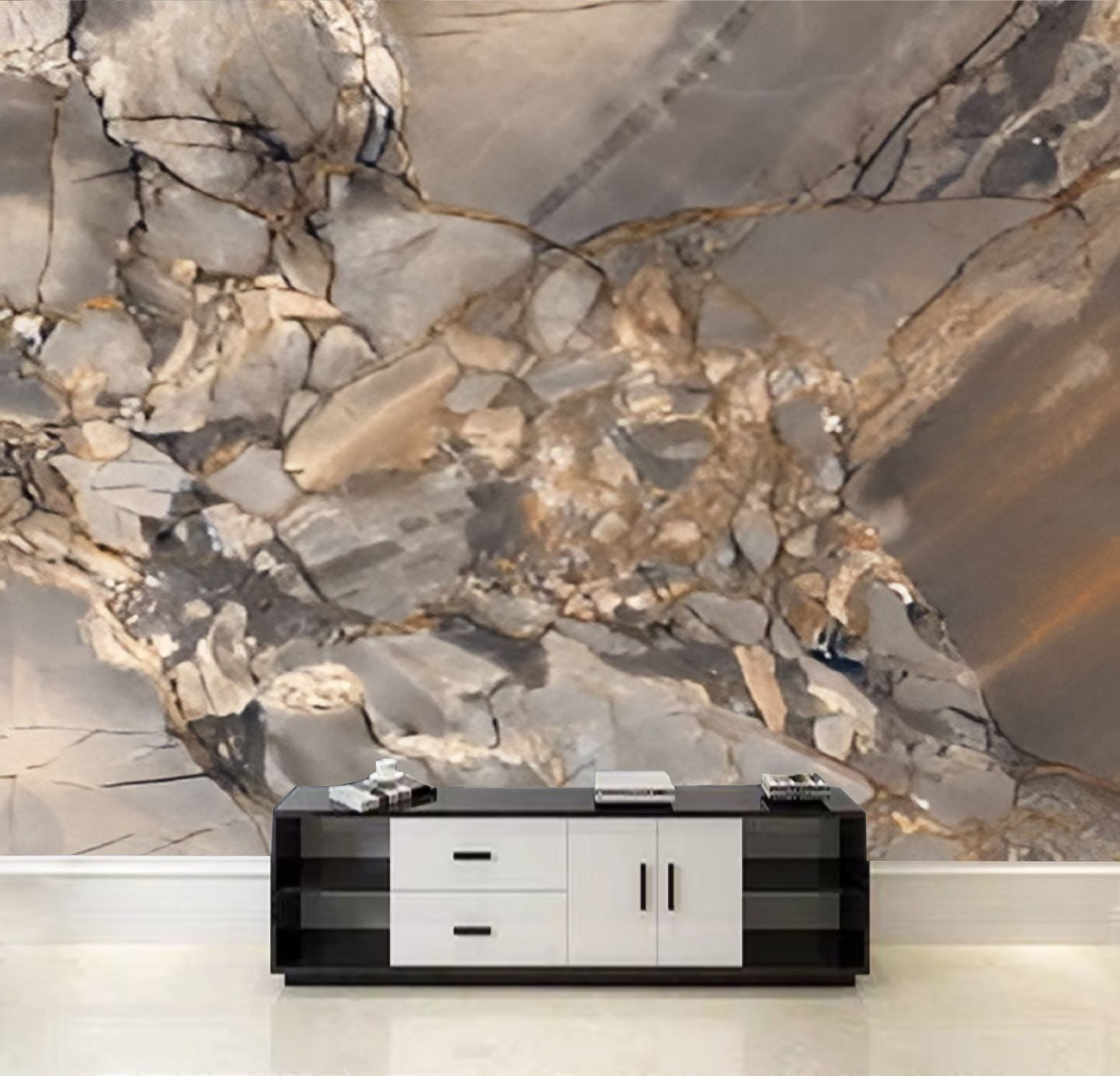 Peel and Stick Wallpaper Brown Marble texture Natural pattern Royal ...