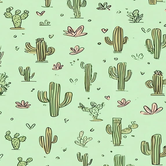 Peel and Stick Wallpaper Cactus Cute Desert Plants Pastel Green Boho Western Wall Mural 17.7in x 9.8ft Self Adhesive Removable Wall Paper Renter Friendly Wallpaper for Nursery Bedroom Cabinets