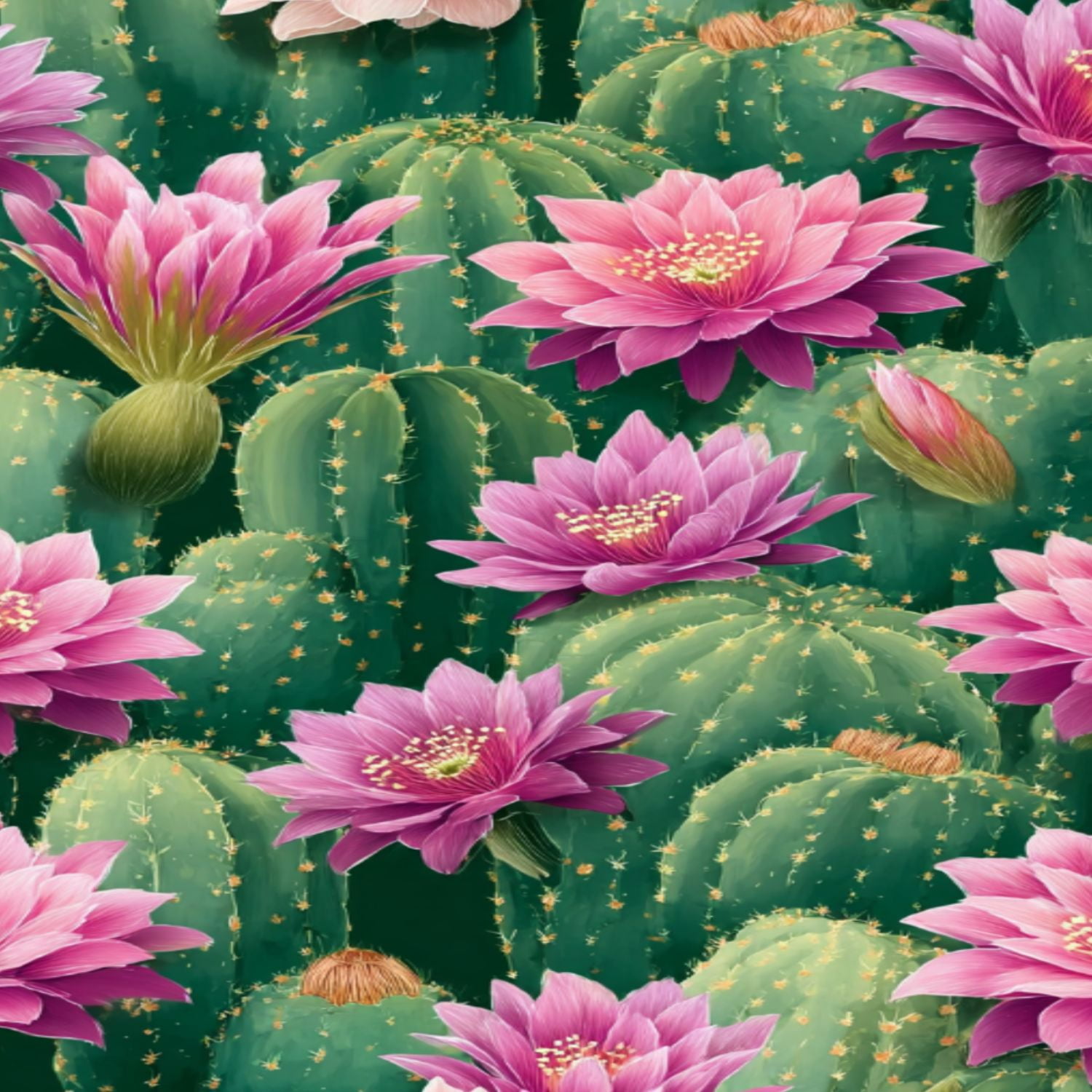Peel and Stick Wallpaper Cactus Pink Lotus Flower Vibrant Colors Wall ...