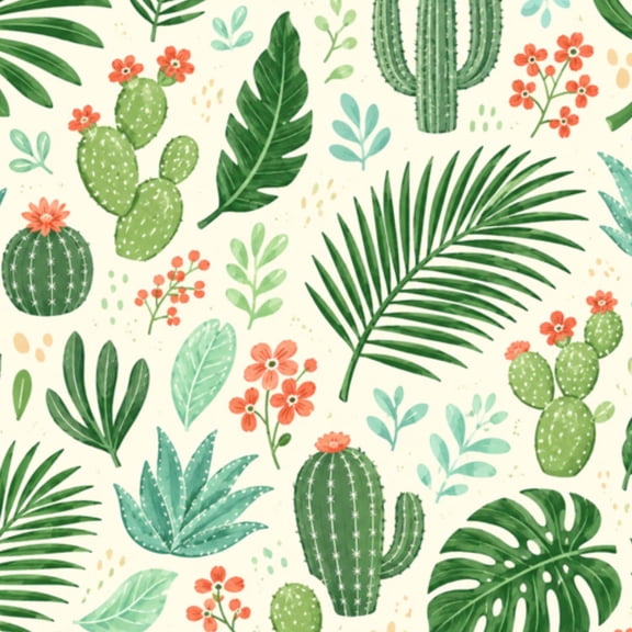 Stickman Humming Peel and Stick Wallpaper Hummingbirds Cactus Floral Tropical Garden ...