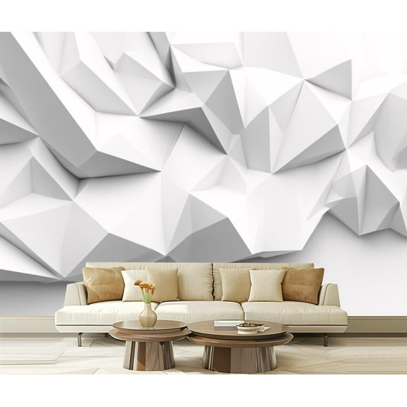 Peel and Stick Wallpaper Canvas 3D Wall Surface Board Faceted Surfaces Repeated Motifs 3D Effect Modern Art Wall Mural Decor Self Adhesive and Removable 69in x 98in