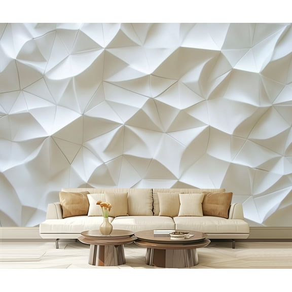 Peel and Stick Wallpaper Canvas 3D Wall Surface Board Faceted Surfaces Repeated Motifs 3D Effect Modern Art Wall Mural Decor Self Adhesive and Removable 69in x 98in