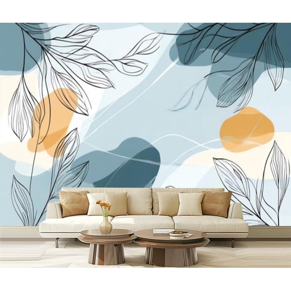 Peel and Stick Wallpaper Canvas Abstract Black Flowers Plant Vintage Botanical Neutral Floral Modern Art Wall Mural Decor Self Adhesive and Removable 69in x 98in