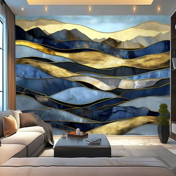 Peel and Stick Wallpaper Canvas Abstract Modern Marble Mosaic Artificial Agate Granite Marble Texture Modern Art Wall Mural Decor Self Adhesive and Removable 100in x 144in