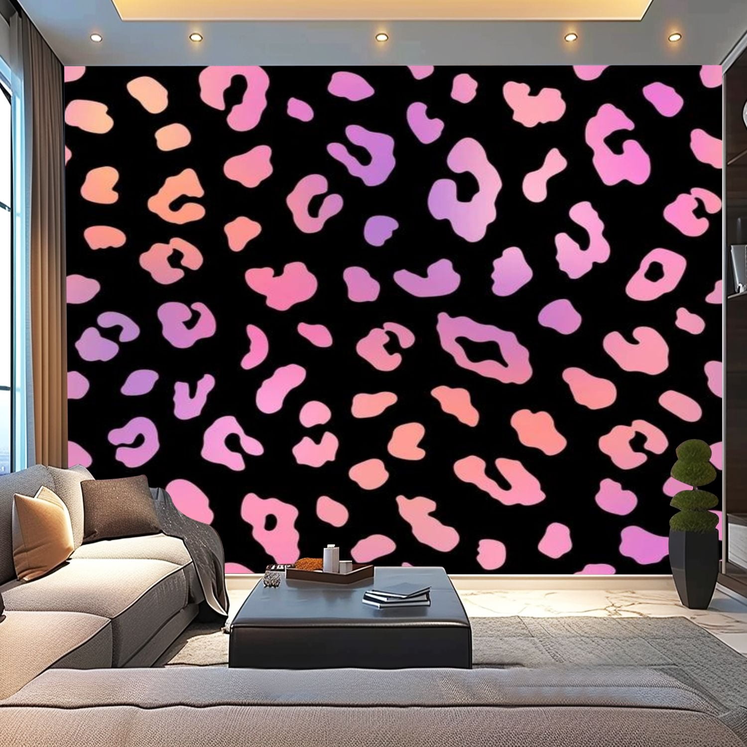 Peel and Stick Wallpaper Canvas Abstract seamless leopard fur cheetah ...