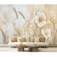 thumbnail image 1 of Peel and Stick Wallpaper Canvas Beige Flower Watercolor Flower Honey Wheat Yellow Delicate Flowers Modern Art Wall Mural Decor Self Adhesive and Removable 69in x 98in, 1 of 6