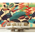 thumbnail image 1 of Peel and Stick Wallpaper Canvas Birds toucans tropical leaves flowers Floral seamless for design paper Modern Art Wall Mural Decor Self Adhesive and Removable 69in x 98in, 1 of 6