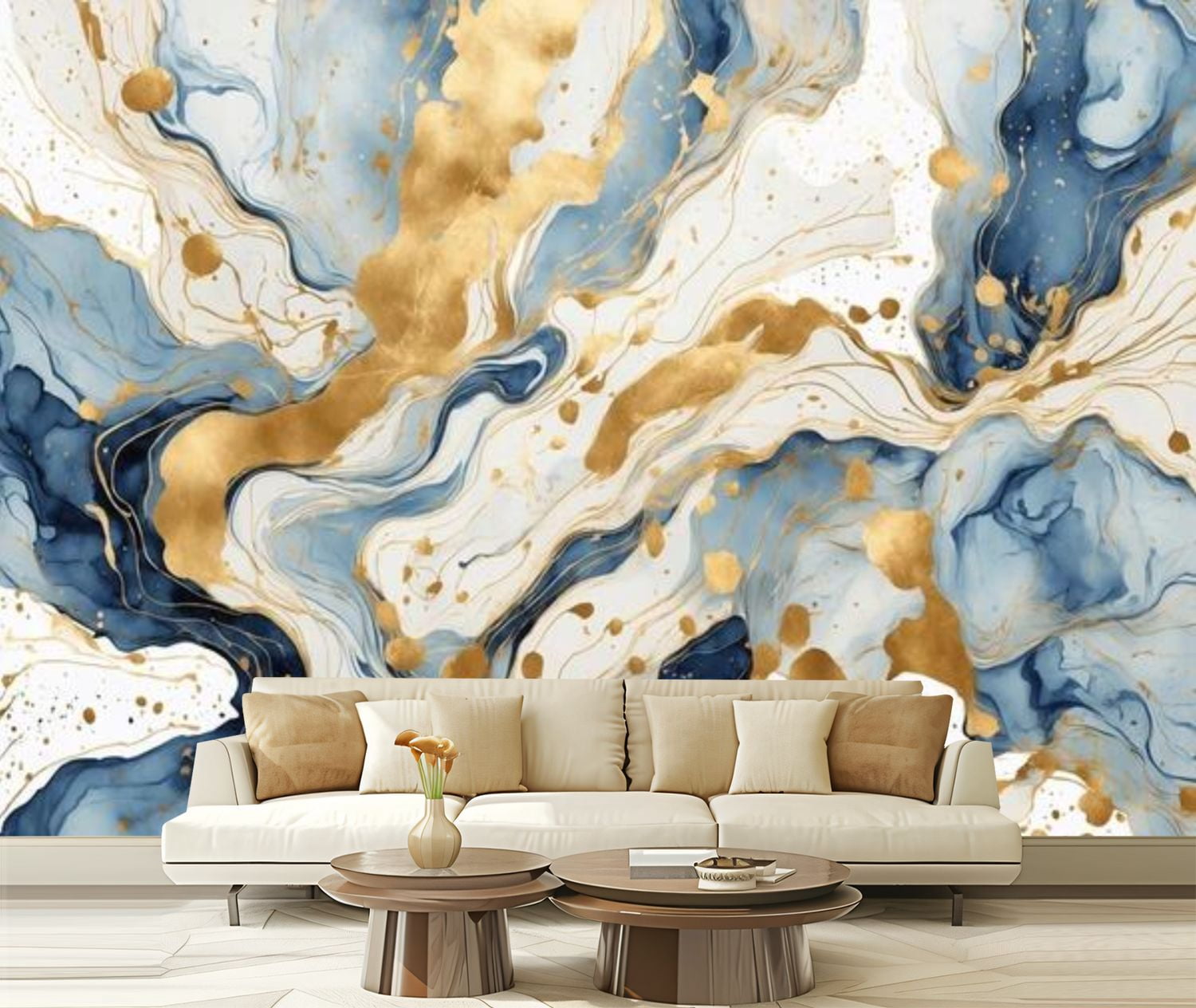 Peel and Stick Wallpaper Canvas Blue arabstract design wedding