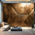 thumbnail image 1 of Peel and Stick Wallpaper Canvas Bronze 3D Wainscoting Panels Geometric Shapes Starburst Patterns Modern Art Wall Mural Decor Self Adhesive and Removable 100in x 144in, 1 of 8