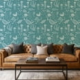 thumbnail image 1 of Peel and Stick Wallpaper Canvas Contact Paper Jellyfish Ocean Seaweed Sea Turtle Wall Mural White Sea Turtles Self Adhesive and Removable 17.7in x 118in, 1 of 8