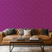 Peel and Stick Wallpaper Canvas Contact Paper Pink leopard print Flashy eye catching animal print backgrounds Self Adhesive and Removable 17in x 118in