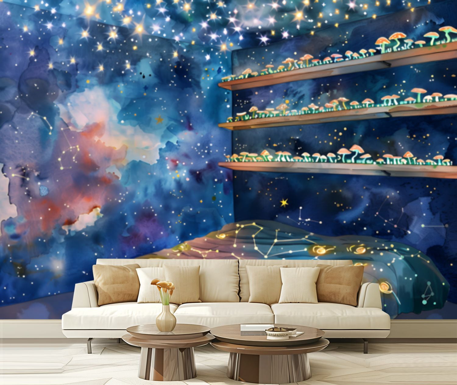 Peel and Stick Wallpaper Canvas Magical Space Nebula Wall Paint ...