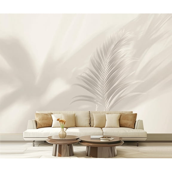 Peel and Stick Wallpaper Canvas Minimalist Palm Leaf Poster Natural Lighting Aesthetic Modern Art Wall Mural Decor Self Adhesive and Removable 69in x 98in
