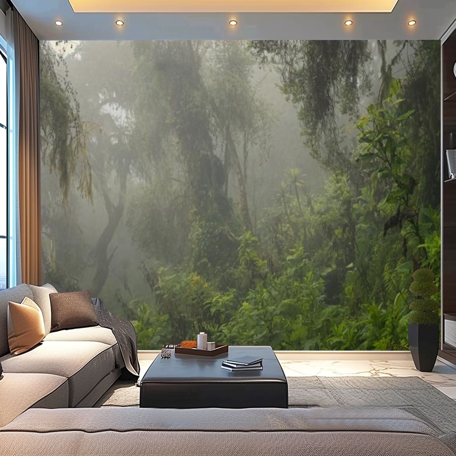 Peel and Stick Wallpaper Canvas Mountain Gorillas Gorilla beringei ...