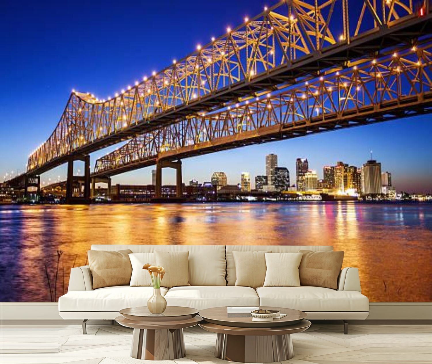 Peel and Stick Wallpaper Canvas New Orleans City Skyline Crescent City ...