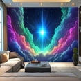 thumbnail image 1 of Peel and Stick Wallpaper Canvas Radiant Blue Star Illumines Vivid Nebula Artwork Radiant Starburst Modern Art Wall Mural Decor Self Adhesive and Removable 100in x 144in, 1 of 8
