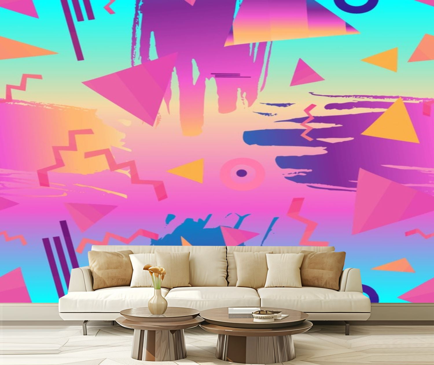 Peel and Stick Wallpaper Canvas Retro vintage 80s 90s fashion style  abstract seamless for Modern Art Wall Mural Decor Self Adhesive and  Removable 69in x 98in - Walmart.com, image size:1500x1264