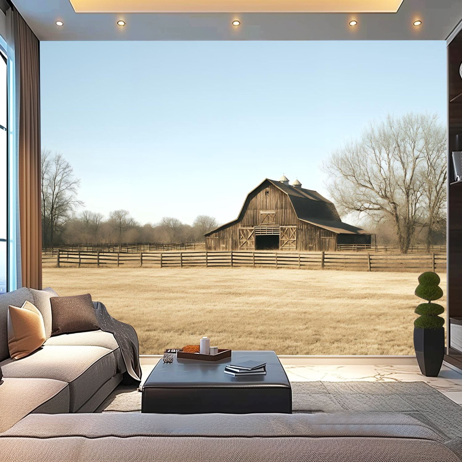 Peel and Stick Wallpaper Canvas Rustic Farmhouse Vintage Barn Country ...