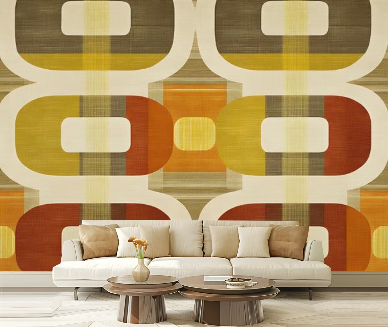 Peel and Stick Wallpaper Canvas Seamless Abstract Mid Century Modern ...