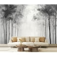 thumbnail image 1 of Peel and Stick Wallpaper Canvas Vintage Forest Woodland Mural Gray Old Wall Tree Trees Branches Leaves Modern Art Wall Mural Decor Self Adhesive and Removable 69in x 98in, 1 of 8