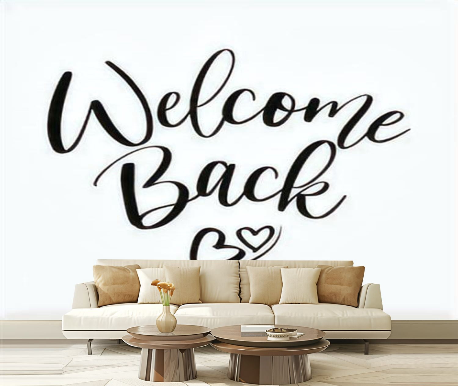 Peel and Stick Wallpaper Canvas Welcome Back handwritten lettering Hand ...