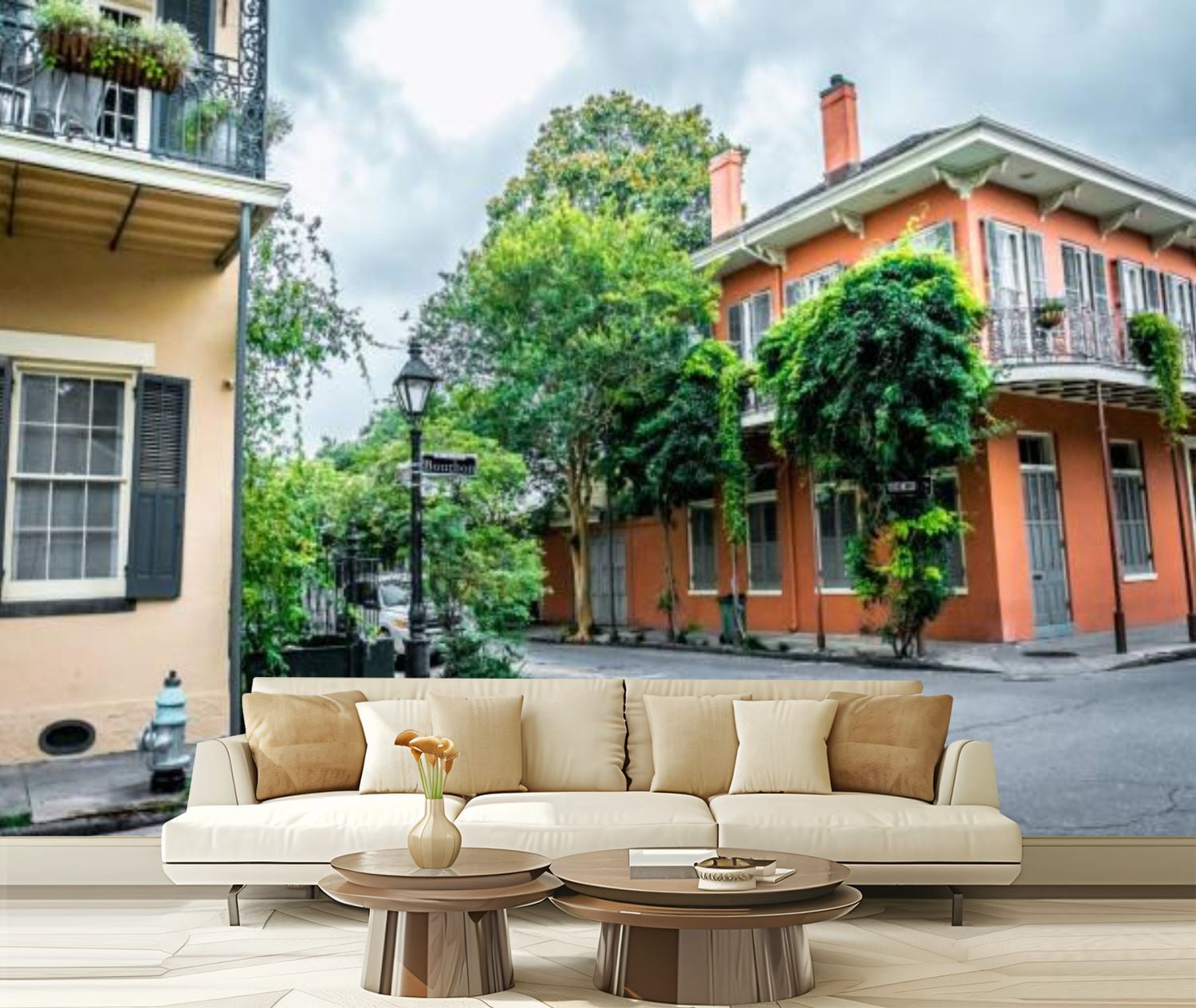 Peel and Stick Wallpaper Canvas bourbon street new orleans old ...