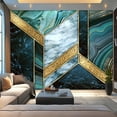 thumbnail image 1 of Peel and Stick Wallpaper Canvas seamless abstract modern marble agate gold mosaic art artificial stone Modern Art Wall Mural Decor Self Adhesive and Removable 100in x 144in, 1 of 7