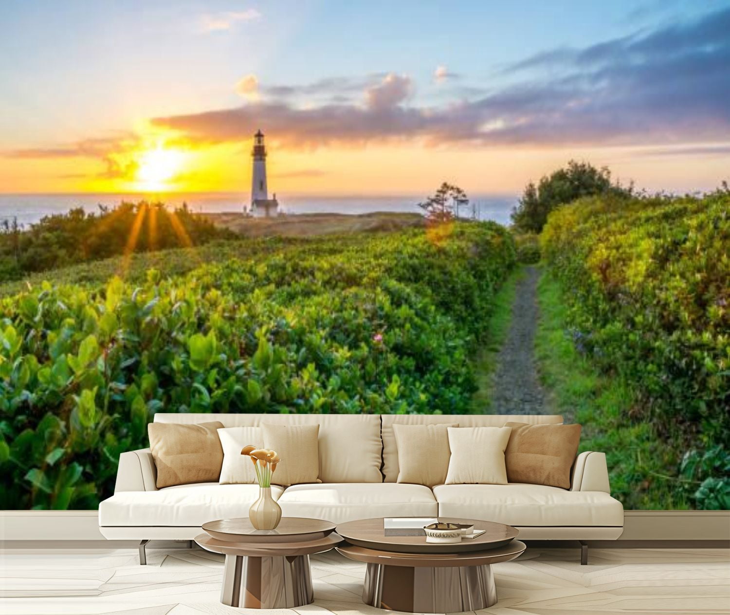 Peel and Stick Wallpaper Canvas yaquina head lighthouse spectacular ...