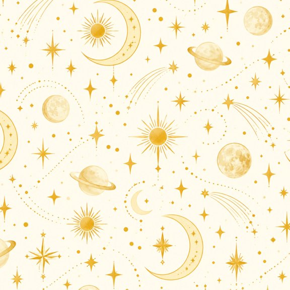 Peel and Stick Wallpaper Celestial Gold Planets 17.7"x118" Contact Paper Stars Moons Cream Planets Stars Removable Self Adhesive Waterproof Wall Mural Wall Decor for Bedroom Bathroom