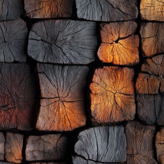 Peel and Stick Wallpaper Charred Wooden Planks Glowing Orange Embers Wall Mural 23.6in x 9.8ft Self Adhesive Removable Wall Paper Renter Friendly Wallpaper for Nursery Bedroom Cabin Decor