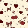 thumbnail image 1 of Peel and Stick Wallpaper Cherry Heart Bows Sparkles Warm Tones 24in x 118in Contact Paper Removable Self Adhesive Wall Mural Wall Decor for Bedroom Kitchen Cabinets, 1 of 8