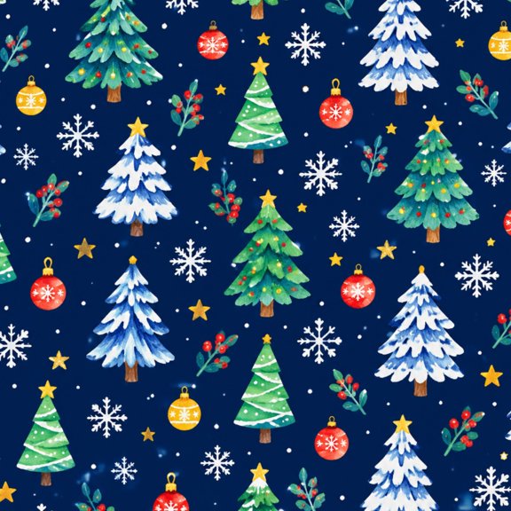 Peel and Stick Wallpaper Christmas Trees Ornaments Festive Navy Contact Paper Self-Adhesive Vinyl Wall Mural Removable Wall Decor for Bedroom Living Room Kitchen Cabinets 17.7 x118 in