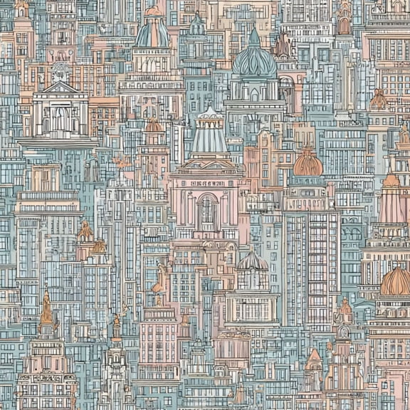 Peel and Stick Wallpaper City Landmarks Seamless Skyscrapers Historic Wall Mural 23.6in x 9.8ft Self Adhesive Removable Wall Paper Renter Friendly Wallpaper for Nursery Bedroom Cabinets