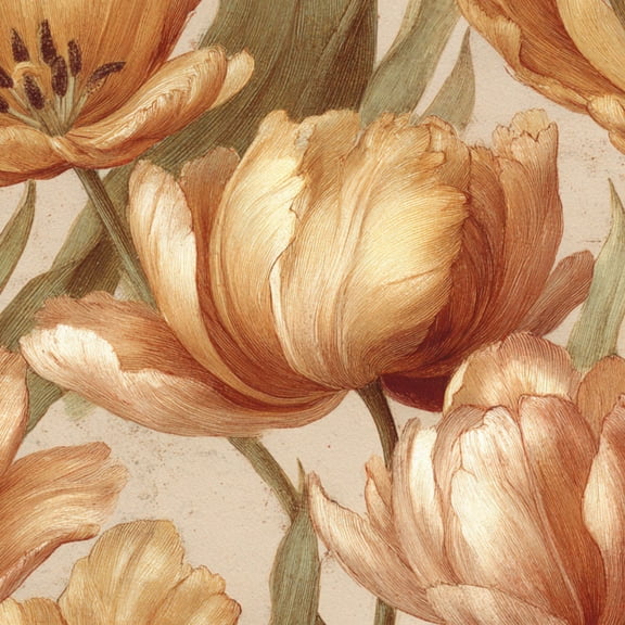 Peel and Stick Wallpaper Classic Botanical Art Tulips Detailed Hand Drawn Soft Lighting Wall Mural 23.6in x 9.8ft Self Adhesive Removable Renter Friendly Wall Paper Decor for Walls Cabinets Home