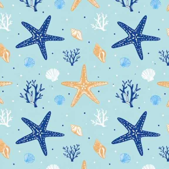 Peel and Stick Wallpaper Coastal starfish repeat Navy blue turquoise striped Seamless 17.7in x 118in Contact Paper Removable Self Adhesive Wall Mural Wall Decor for Bedroom Kitchen Cabinets