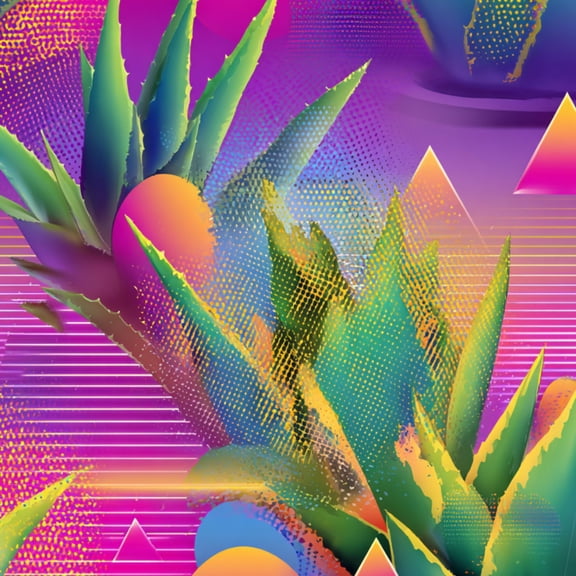 Peel and Stick Wallpaper Colorful Agave Plant Symmetrical Abstract Design Modern Art Wall Mural 23.6in x 9.8ft Self Adhesive Removable Wall Paper Renter Friendly Wallpaper for Bedroom