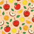 Cute Oranges Pattern Peel and Stick Wallpaper Colorful Candy Apples cute Oranges Slices ...