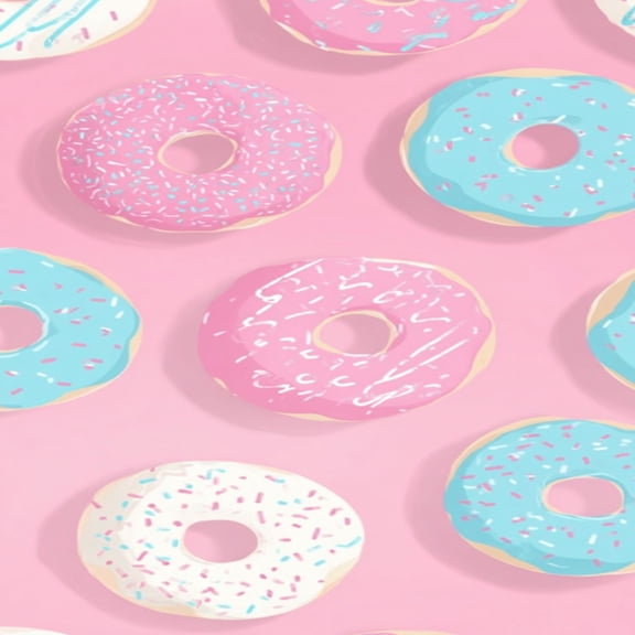 Peel and Stick Wallpaper Colorful Donuts Sprinkles Pink Wall Mural 23.6in x 9.8ft Self Adhesive Removable Wall Paper Renter Friendly Wallpaper for Nursery Bedroom Cabinets