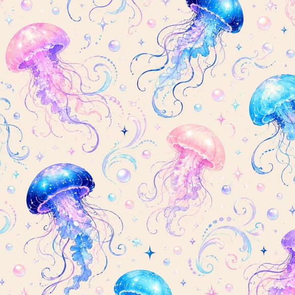 Peel and Stick Wallpaper Colorful Fantasy Jellyfish Swirling Elements Light Wall Mural 17.7in x 9.8ft Self Adhesive Removable Wall Paper Renter Friendly Wallpaper for Bedroom Living Room Cabinets