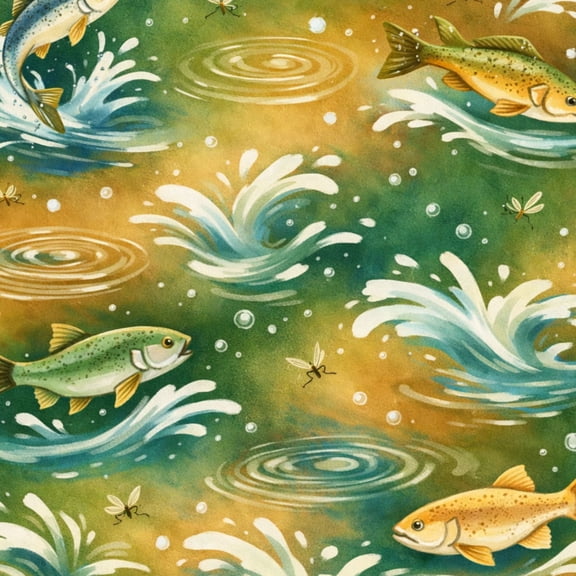 Peel and Stick Wallpaper Colorful Fish Water Splash Gradient Wall Mural 17.7in x 9.8ft Self Adhesive Removable Wall Paper Renter Friendly Wallpaper for Bedroom Lake House Decor
