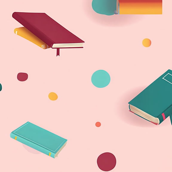 Peel and Stick Wallpaper Colorful Floating Books Pastel Pink Abstract Circles Wall Mural 23.6in x 9.8ft Self Adhesive Removable Wall Paper Renter Friendly Wallpaper for Nursery Bedroom Cabinets