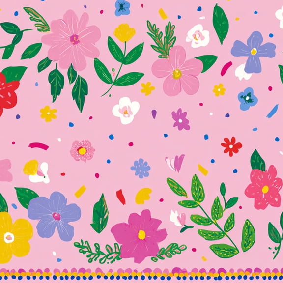 Peel and Stick Wallpaper Colorful Floral Pink Vibrant Flowers boho Wall Mural 23.6in x 9.8ft Self Adhesive Removable Wall Paper Renter Friendly Wallpaper for Girls Bedroom Nursery Livingroom