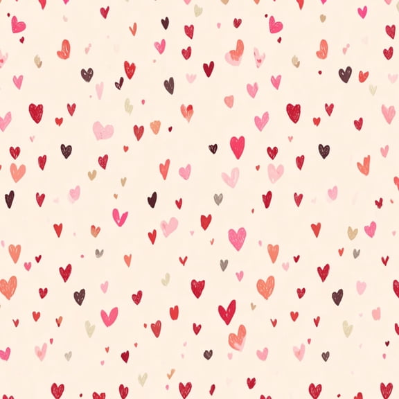 Peel and Stick Wallpaper Colorful Heart Shades Red Pink Soft Beige whimsical Wall Mural 23.6in x 9.8ft Self Adhesive Removable Wall Paper Renter Friendly Wallpaper for Girls Bedroom Livingroom