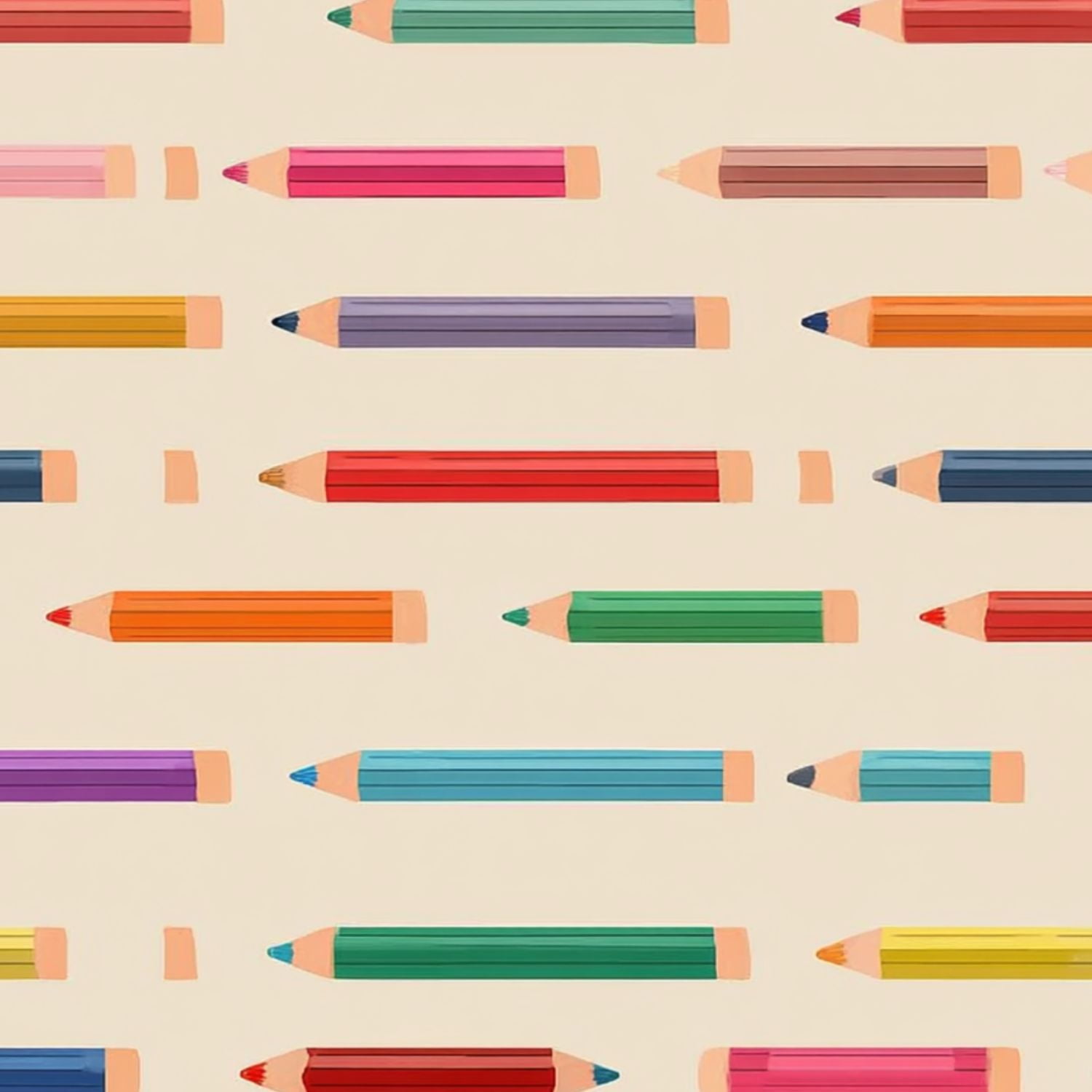 Peel and Stick Wallpaper Colorful Horizontal Pencil Beige Wall Mural 23.6in x 9.8ft Self Adhesive Removable Wall Paper Renter Friendly Wallpaper for Nursery Bedroom Cabinets Back to School Decor