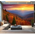thumbnail image 1 of Peel and Stick Wallpaper Colorful Mountain Forest Autumn Landscape Mountain Ranges Sunset Sky Modern Art Wall Mural Decor Self Adhesive and Removable 100in x 144in, 1 of 8