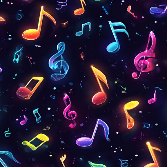 Peel and Stick Wallpaper Colorful Neon Musical Notes Floating Dark Abstract Wall Mural 17.7in x 9.8ft Self Adhesive Removable Wall Paper Renter Friendly Wallpaper for Nursery Bedroom Cabinets