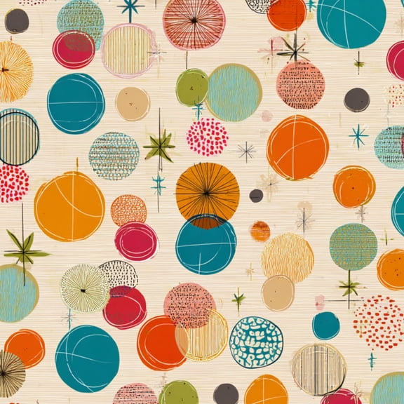 Peel and Stick Wallpaper Colorful Retro Geometric Circles Seamless Mid Wall Mural 17.7in x 9.8ft Self Adhesive Removable Wall Paper Renter Friendly Wallpaper for Nursery Bedroom Cabinets