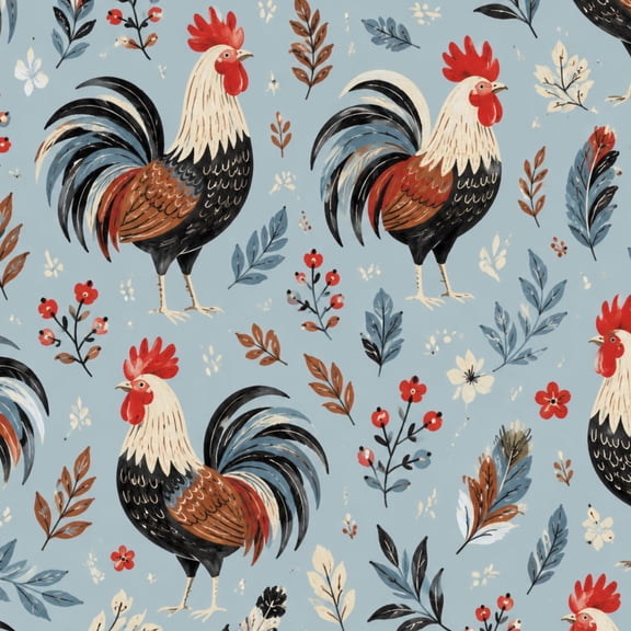 Peel and Stick Wallpaper Colorful Rooster Detailed Feathers Rustic Wall Mural 23.6in x 9.8ft Self Adhesive Removable Wall Paper Renter Friendly Wallpaper for Nursery Bedroom Cabinets